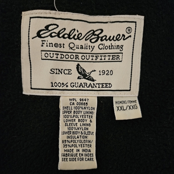 3/$25 Eddie Bauer XXL Black Winter Coat, Polartec - Picture 6 of 8